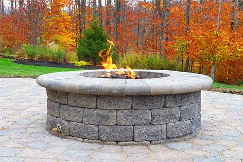 Gas Fire Pit Lit